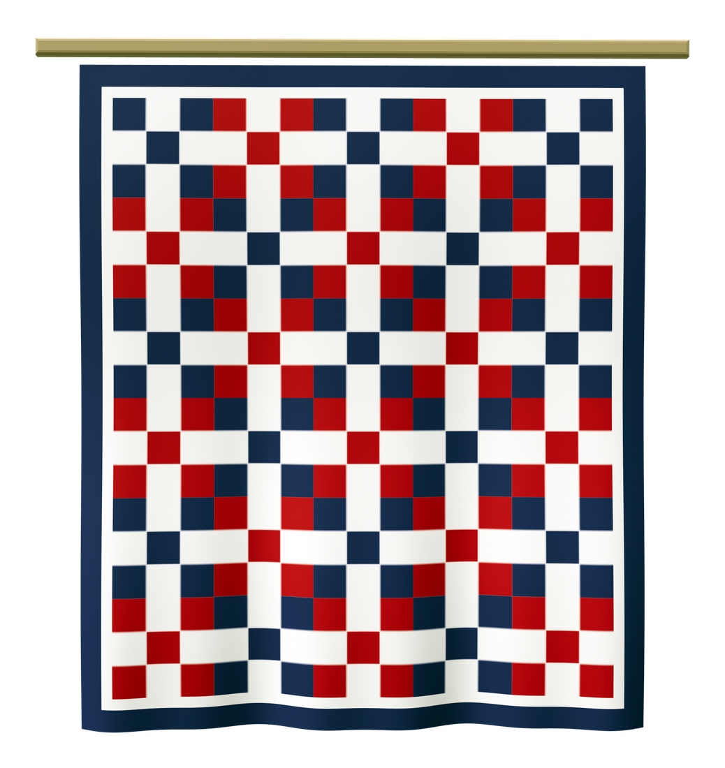 Red, White & Navy Irish Chain — a quilt by Ron, designed in QuiltRBuddy
